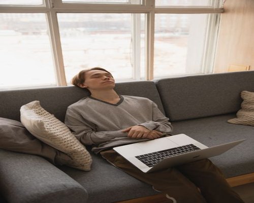 Person resting momentarily during work